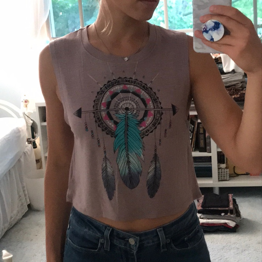 Tribal cropped tank